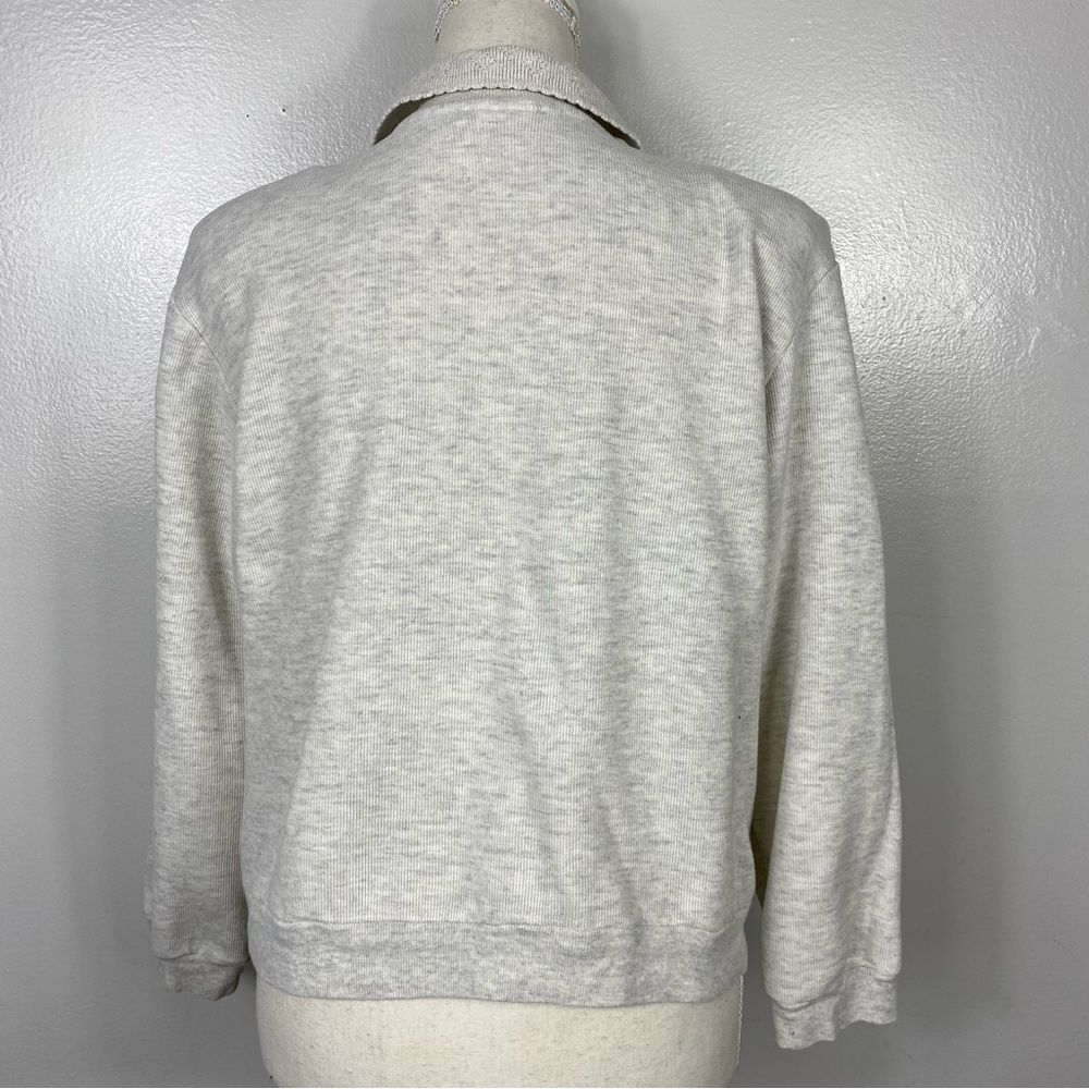 1980's Cottagecore Gray Sweater with English cottage scenery M - Picture 9 of 10